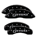 Picture of MGP 4 Caliper Covers Engraved F & R Oval Logo-Ford Black Finish Silver Char 2018 Ford Expedition