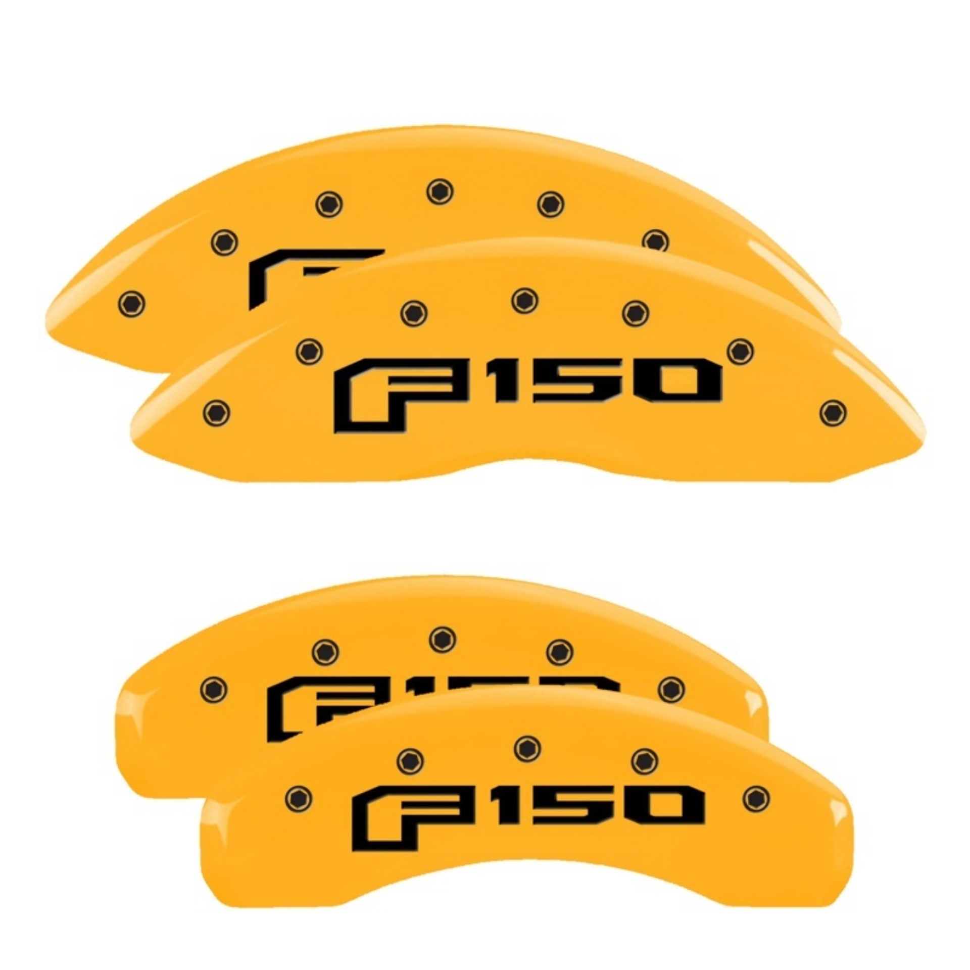 Picture of MGP 4 Caliper Covers Engraved F & R Oval Logo-Ford Yellow Finish Black Char 2018 Ford Expedition