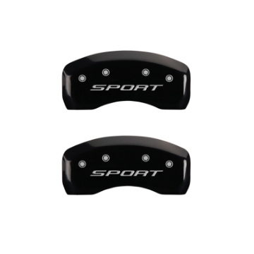 Picture of MGP 4 Caliper Covers Engraved Front & Rear 2015-Sport Black Finish Silver Char 2017 Ford Fusion