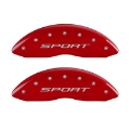 Picture of MGP 4 Caliper Covers Engraved Front & Rear 2015-Sport Red Finish Silver Char 2018 Ford Fusion