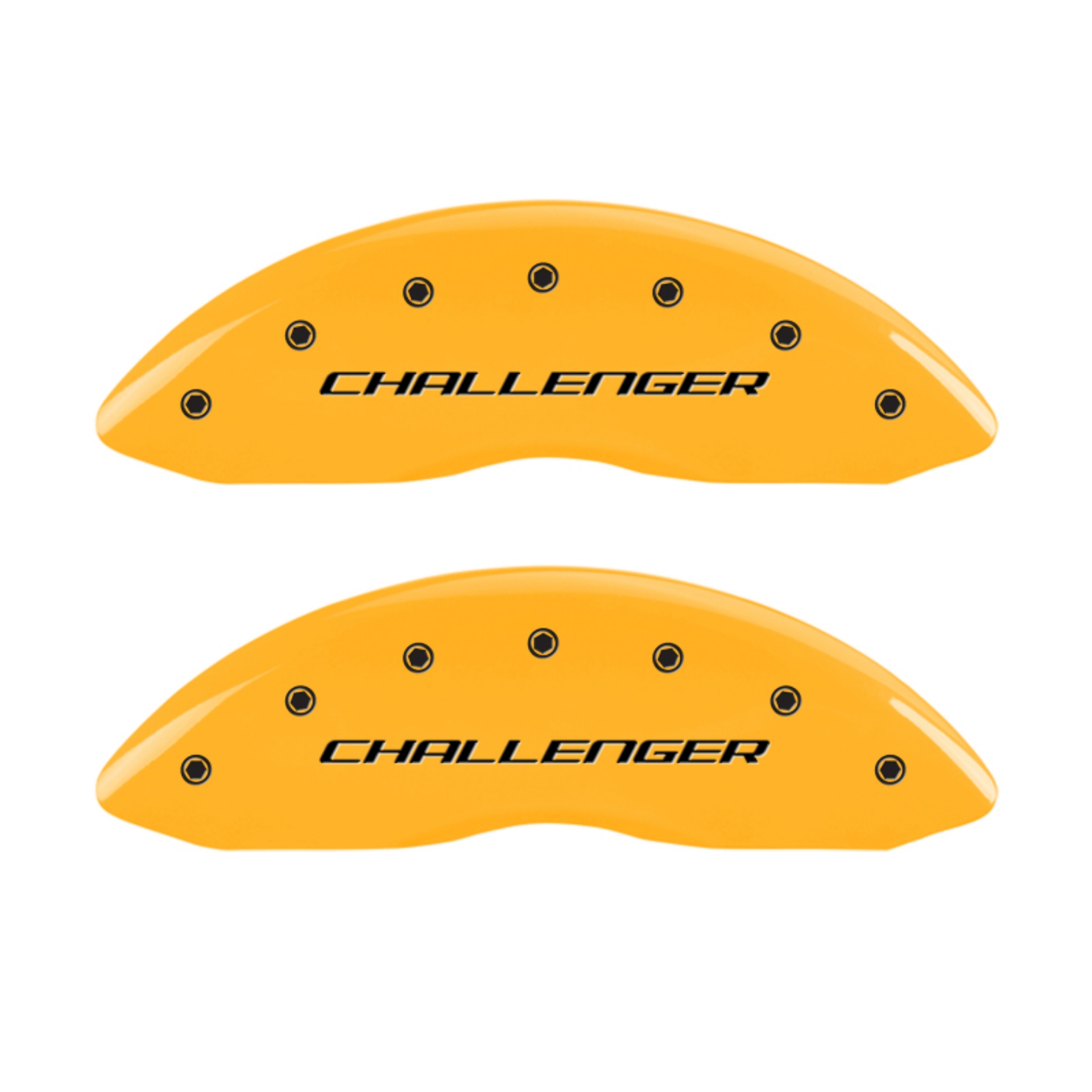 Picture of MGP 4 Caliper Covers Engraved F & R Block-Challenger Yellow Finish Black Char 2006 Dodge Charger