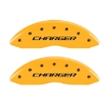 Picture of MGP 4 Caliper Covers Engraved Front & Rear Block-Charger Yellow Finish Black Char 2006 Dodge Charger