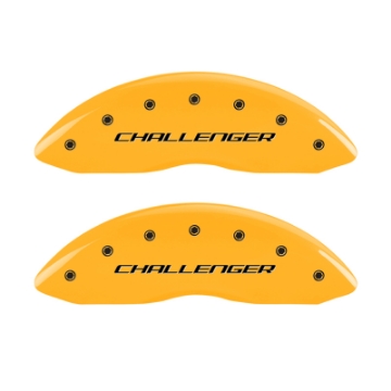 Picture of MGP 4 Caliper Covers Engraved F & R Block-Challenger Yellow Finish Black Char 2007 Dodge Charger