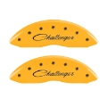 Picture of MGP 4 Caliper Covers Engraved F & R Cursive-Challenger Yellow Finish Black Char 2006 Dodge Charger
