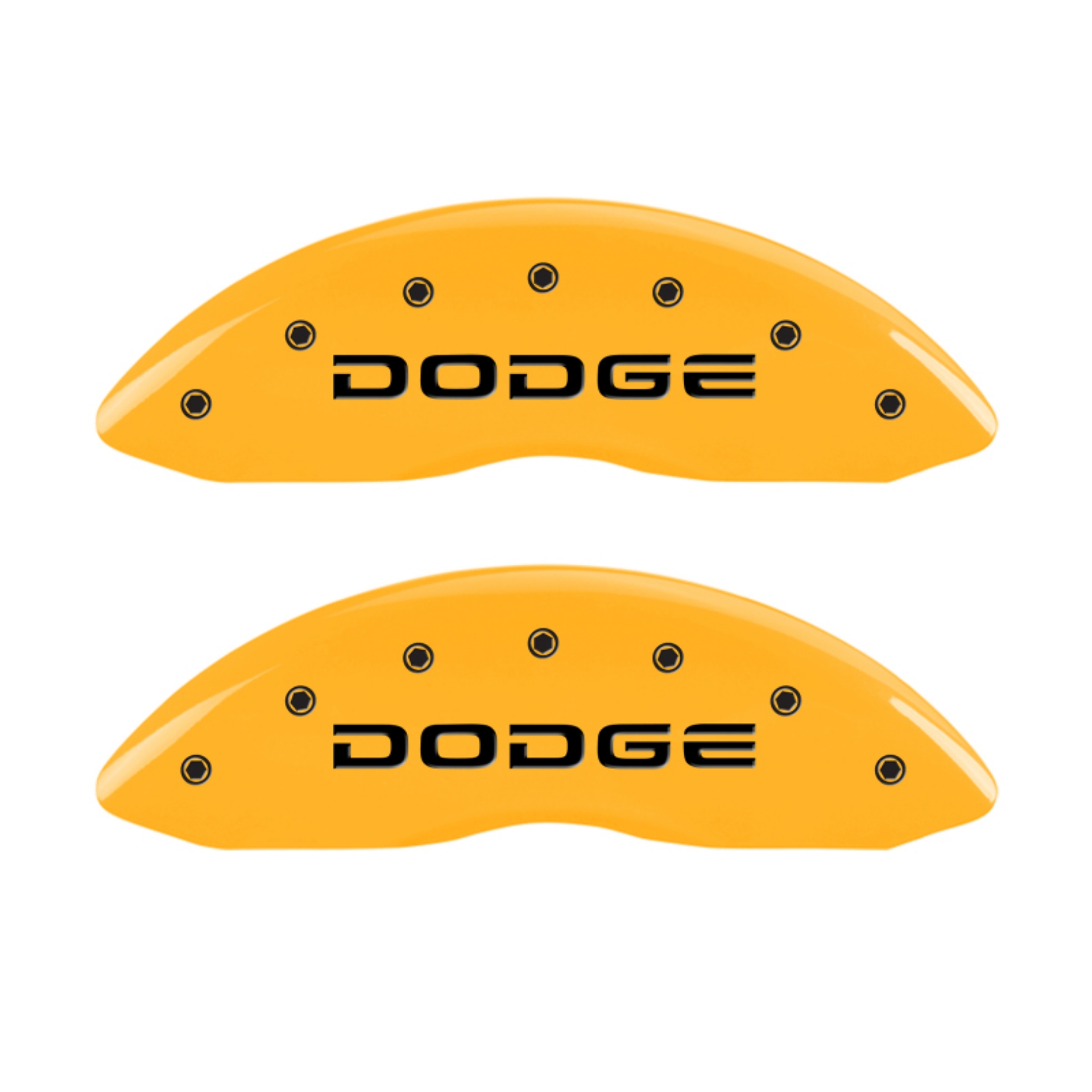 Picture of MGP 4 Caliper Covers Engraved F & R Broken D-Dodge Yellow Finish Black Char 2007 Dodge Durango