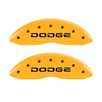 Picture of MGP 4 Caliper Covers Engraved F & R Broken D-Dodge Yellow Finish Black Char 2007 Dodge Durango