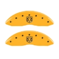 Picture of MGP 4 Caliper Covers Engraved Front Ram Rear Ramhead Yellow Finish Black Char 2007 Dodge Durango