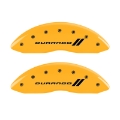 Picture of MGP 4 Caliper Covers Engraved F & R w- Stripes-Durango Yellow Finish Black Char 2006 Dodge Durango