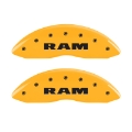 Picture of MGP 4 Caliper Covers Engraved Front Ram Rear Ramhead Yellow Finish Black Char 2006 Dodge Durango