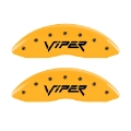 Picture of MGP 4 Caliper Covers Engraved Front Viper Rear Snake Yellow Finish Black Char 2002 Dodge Viper