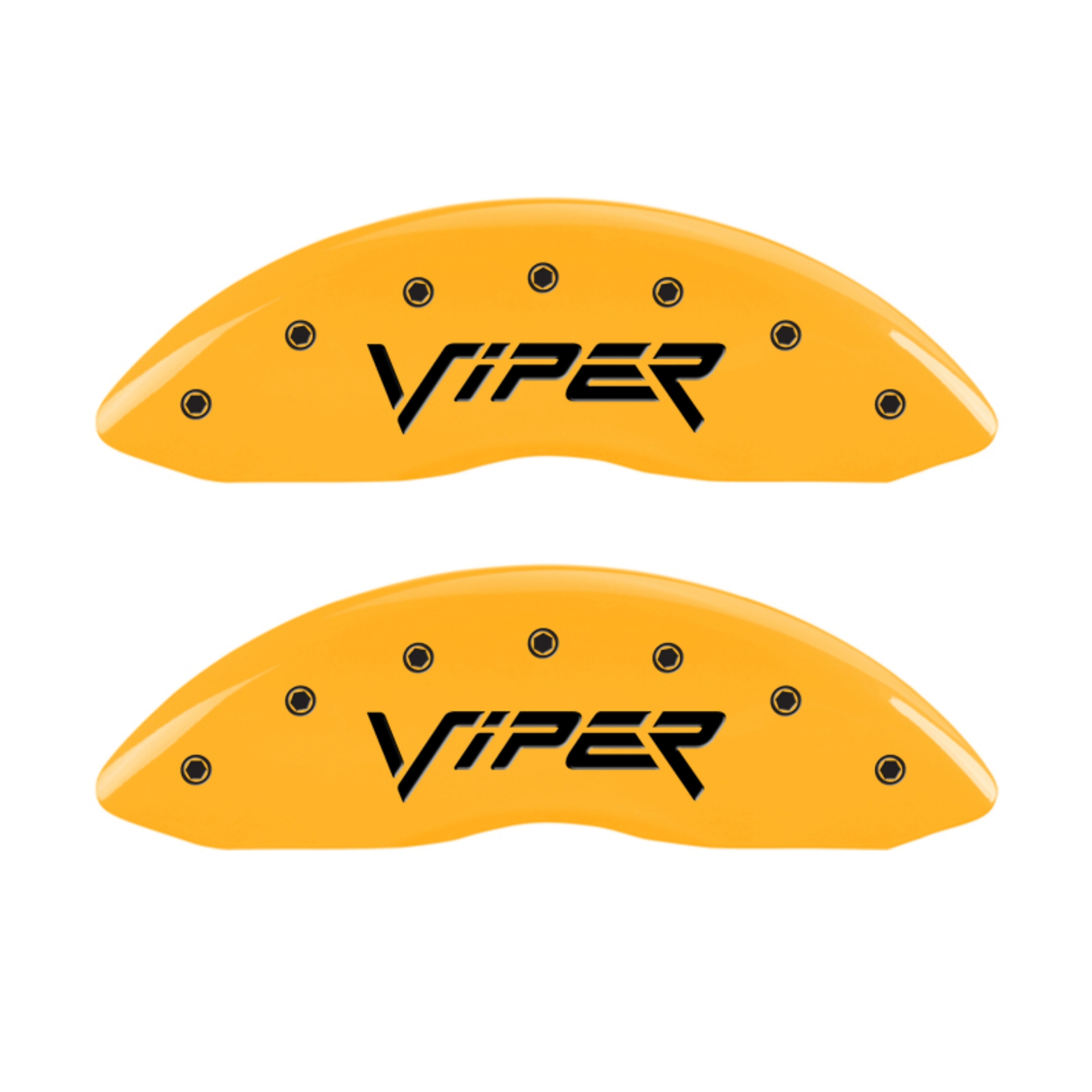 Picture of MGP 4 Caliper Covers Engraved Front Viper Rear Snake Yellow Finish Black Char 2002 Dodge Viper