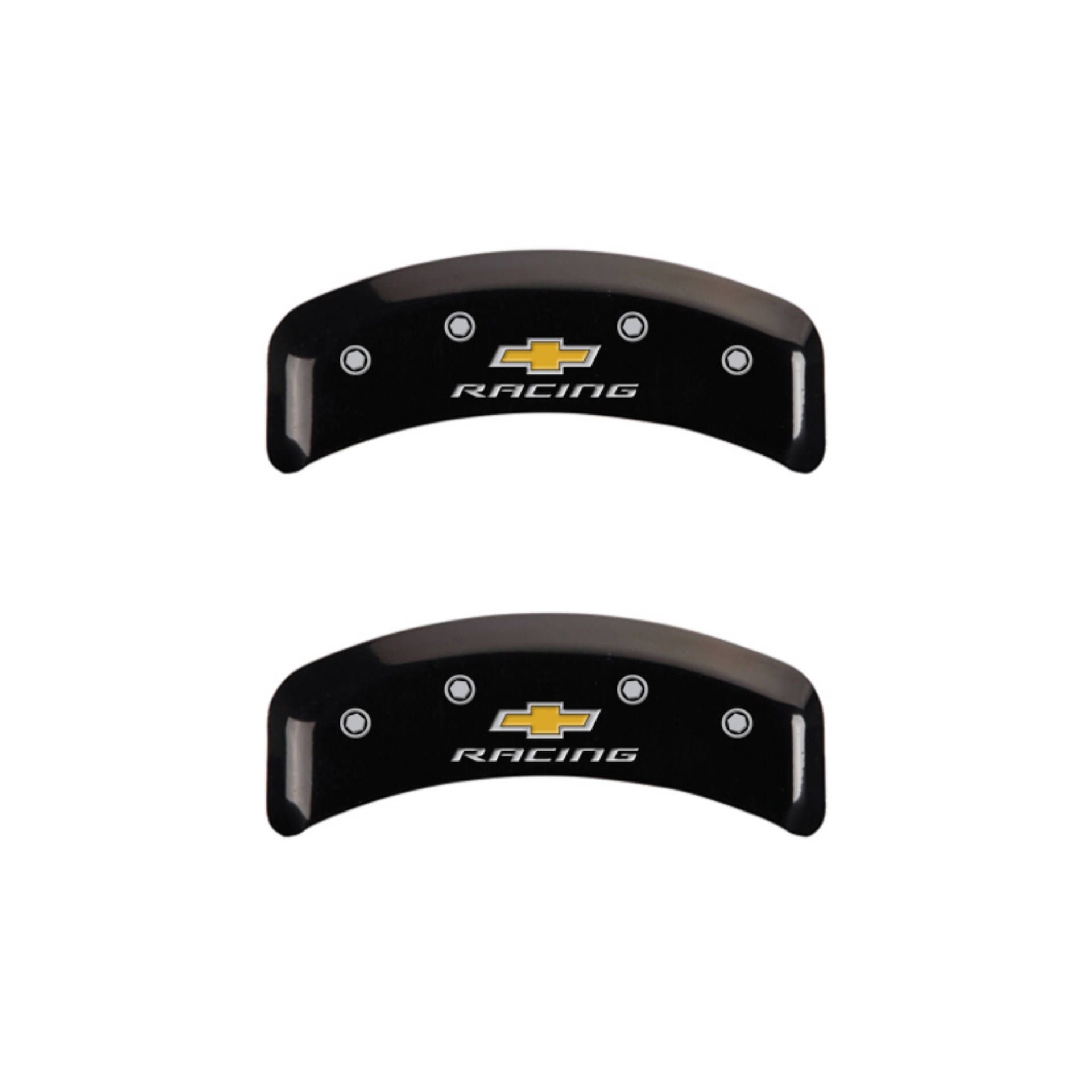 Picture of MGP 4 Caliper Covers Engraved F & R Chevy Racing Black Finish Silver Char 1988 Chevrolet Corvette