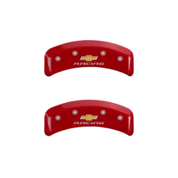 Picture of MGP 4 Caliper Covers Engraved F & R Chevy Racing Red Finish Silver Char 1988 Chevrolet Corvette