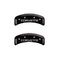 Picture of MGP 4 Caliper Covers Engraved F & R C4-Corvette Black Finish Silver Char 1988 Chevrolet Corvette