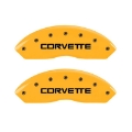 Picture of MGP 4 Caliper Covers Engraved F & R C4-Corvette Yellow Finish Black Char 1988 Chevrolet Corvette