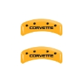Picture of MGP 4 Caliper Covers Engraved F & R C4-Corvette Yellow Finish Black Char 1988 Chevrolet Corvette