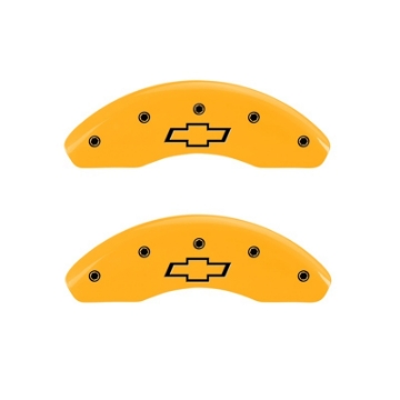Picture of MGP 2 Caliper Covers Engraved Front Bowtie Yellow Finish Black Char 1999 Chevrolet Astro