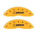 Picture of MGP 4 Caliper Covers Engraved F & R GM Style Yellow Finish Black Char 2005 Chevy Silverado 1500