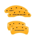 Picture of MGP 4 Caliper Covers Engraved F & R GM Style Yellow Finish Black Char 2005 Chevy Silverado 1500