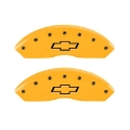 Picture of MGP 2 Caliper Covers Engraved Front Bowtie Yellow Finish Black Char 1997 Chevrolet C3500