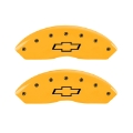 Picture of MGP 2 Caliper Covers Engraved Front Bowtie Yellow Finish Black Char 1997 Chevrolet C3500