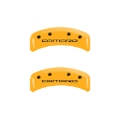 Picture of MGP 4 Caliper Covers Engraved F & R Gen 4-Camaro Yellow Finish Black Char 1997 Chevrolet Camaro