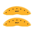 Picture of MGP 2 Caliper Covers Engraved Front MGP Yellow Finish Black Char 2005 Chevy Silverado 1500
