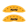 Picture of MGP 2 Caliper Covers Engraved Silverado SS Yellow Finish Blk Char 05 Chevy Silverado 1500