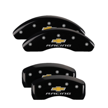 Picture of MGP 4 Caliper Covers Engraved F & R Chevy Racing Black Finish Silver Char 2016 Chevrolet Cruze