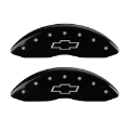 Picture of MGP 4 Caliper Covers Engraved F & R Bowtie Black Finish Silver Char 2014 Chevrolet Express 2500