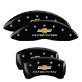 Picture of MGP 4 Caliper Covers Engraved F & R Chevy Racing Black Finish Silver Char 2019 Chevrolet Malibu