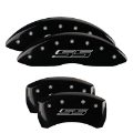 Picture of MGP 4 Caliper Covers Engraved Front & Rear Bowtie Black Finish Silver Char 2016 Chevrolet SS