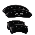 Picture of MGP 4 Caliper Covers Engraved Front & Rear Bowtie Black Finish Silver Char 2019 Chevrolet Equinox