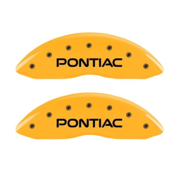 Picture of MGP 4 Caliper Covers Engraved Front Pontiac Rear G8 Yellow Finish Black Char 2008 Pontiac G8