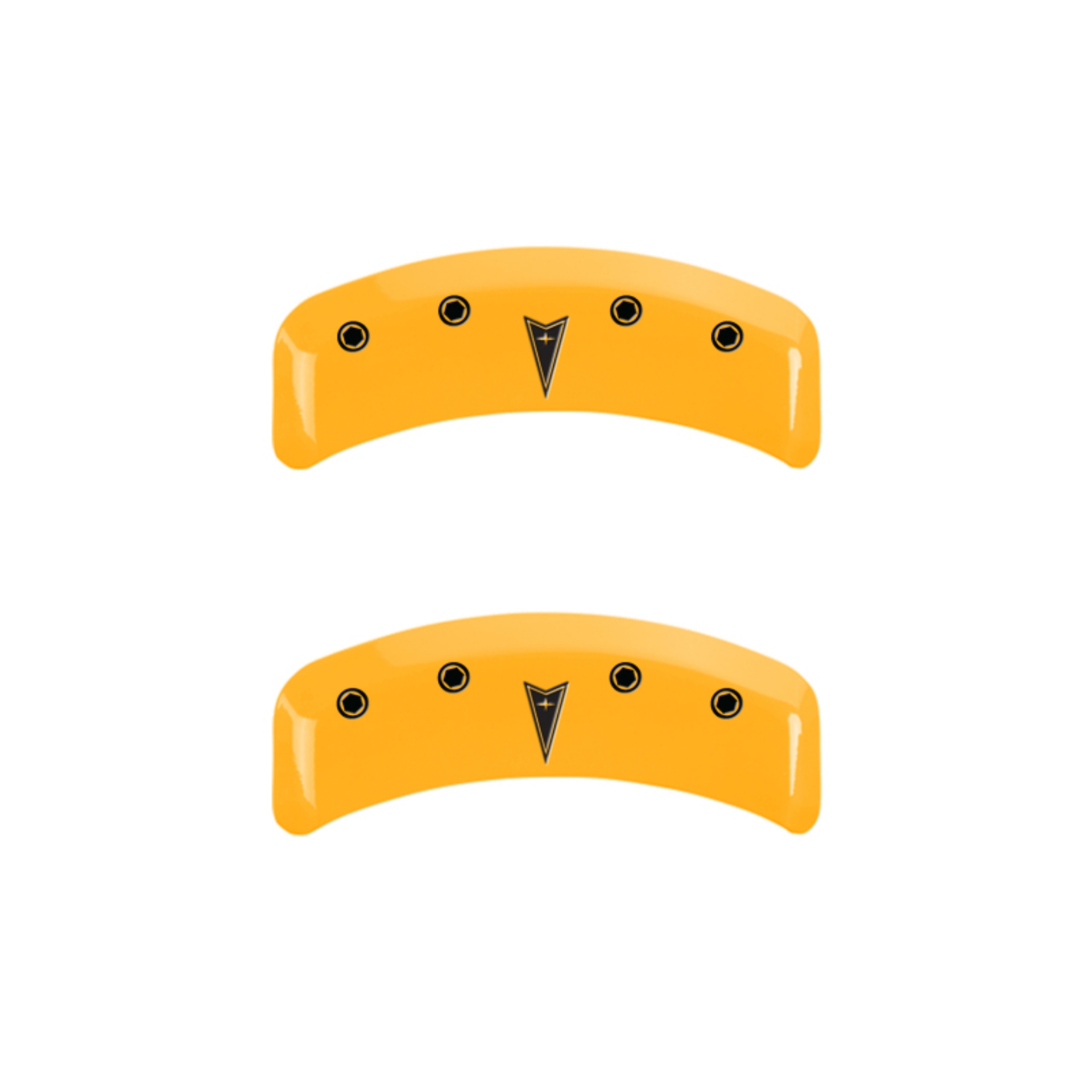 Picture of MGP 4 Caliper Covers Engraved Front Pontiac Rear Arrow Yellow Finish Blk Char 1997 Pontiac Firebird