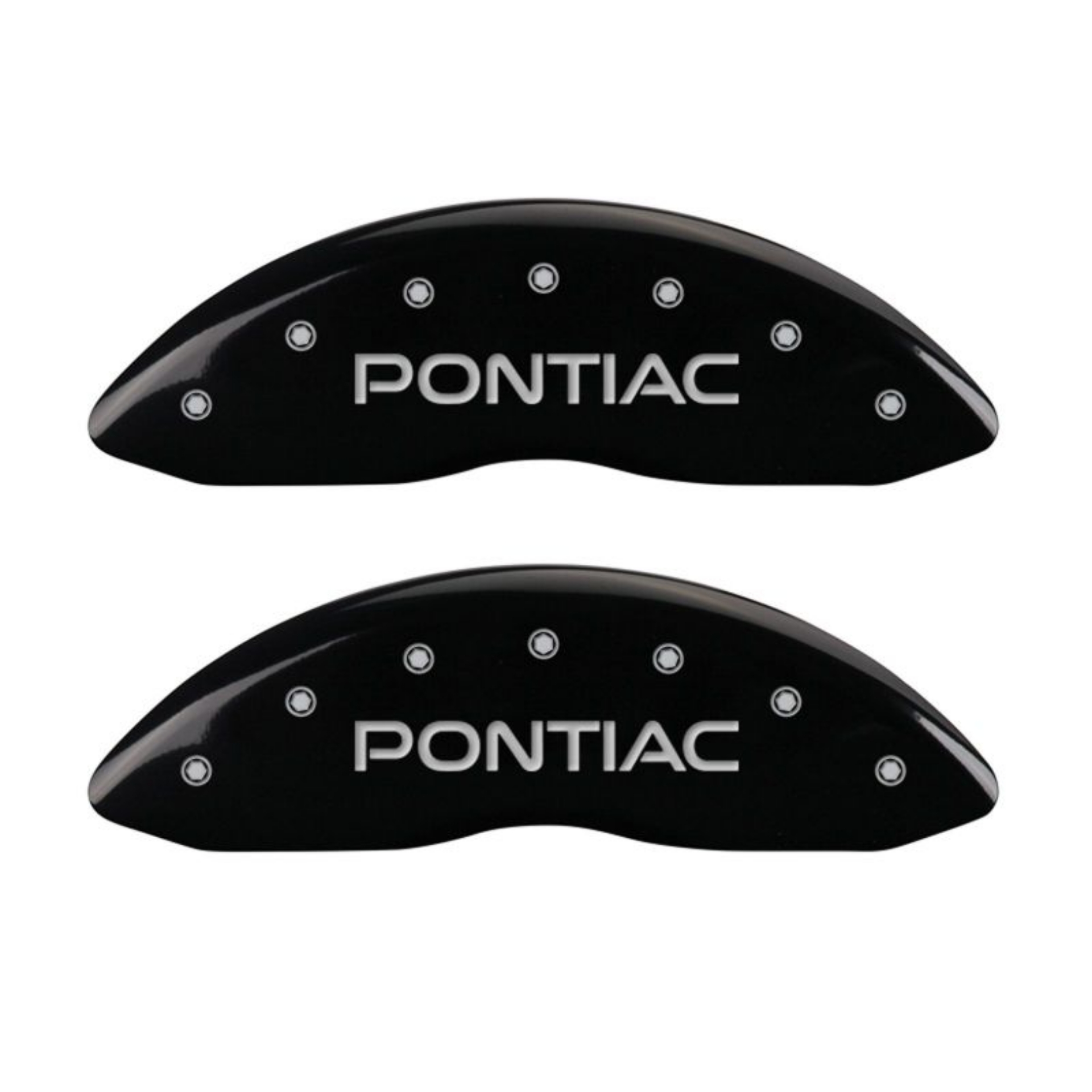 Picture of MGP 4 Caliper Covers Engraved Front Pontiac Rear Arrow Black Finish Silver Char 2006 Pontiac GTO