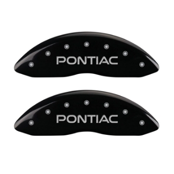 Picture of MGP 4 Caliper Covers Engraved Front Pontiac Rear Arrow Black Finish Silver Char 2006 Pontiac GTO