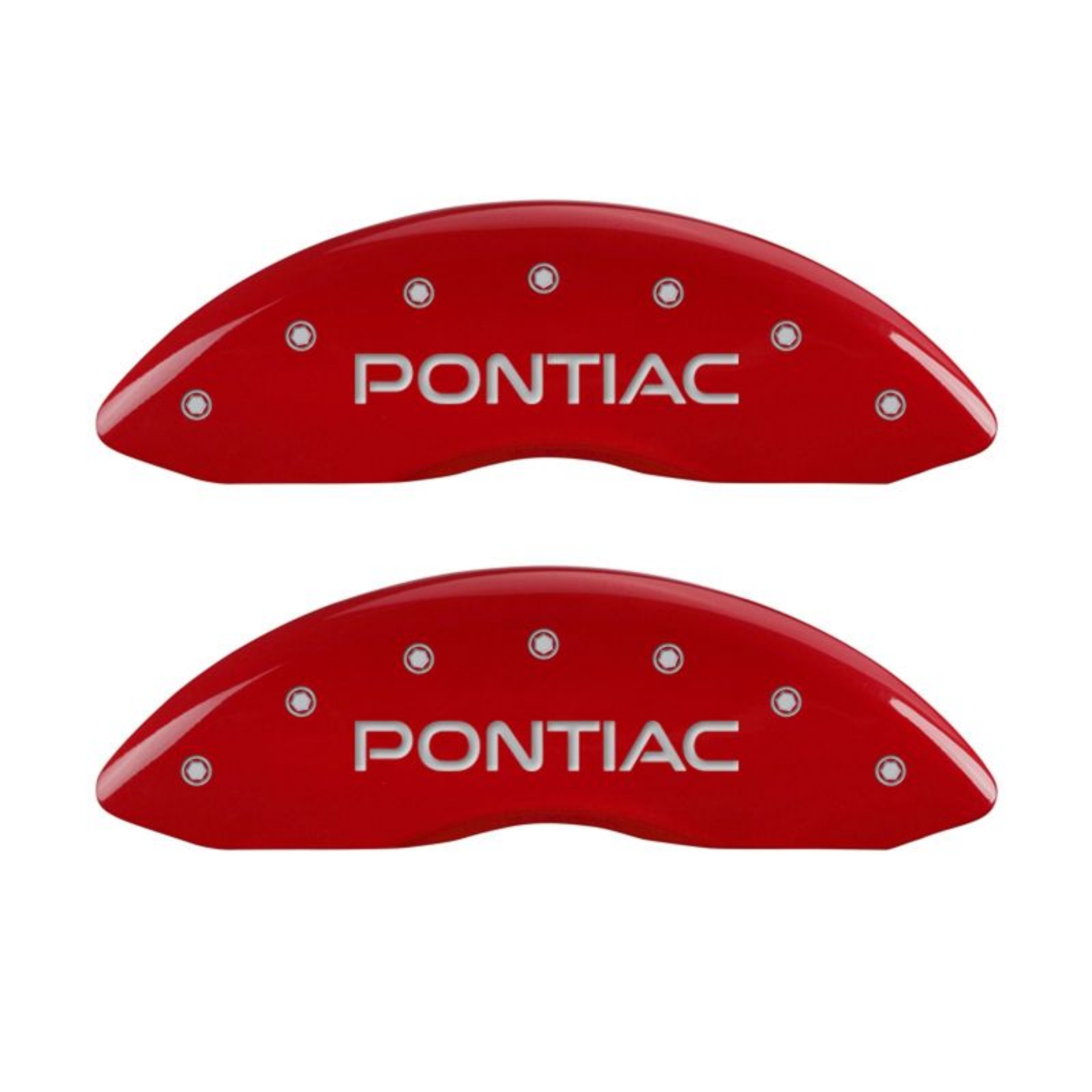 Picture of MGP 4 Caliper Covers Engraved Front Pontiac Rear Arrow Red Finish Silver Char 2006 Pontiac GTO