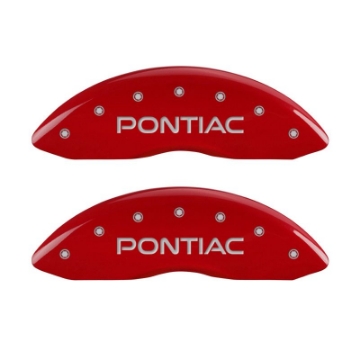 Picture of MGP 4 Caliper Covers Engraved Front Pontiac Rear Arrow Red Finish Silver Char 2006 Pontiac GTO