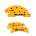 Picture of MGP 4 Caliper Covers Engraved Front Honda Rear H Logo Yellow Finish Black Char 2005 Honda Civic