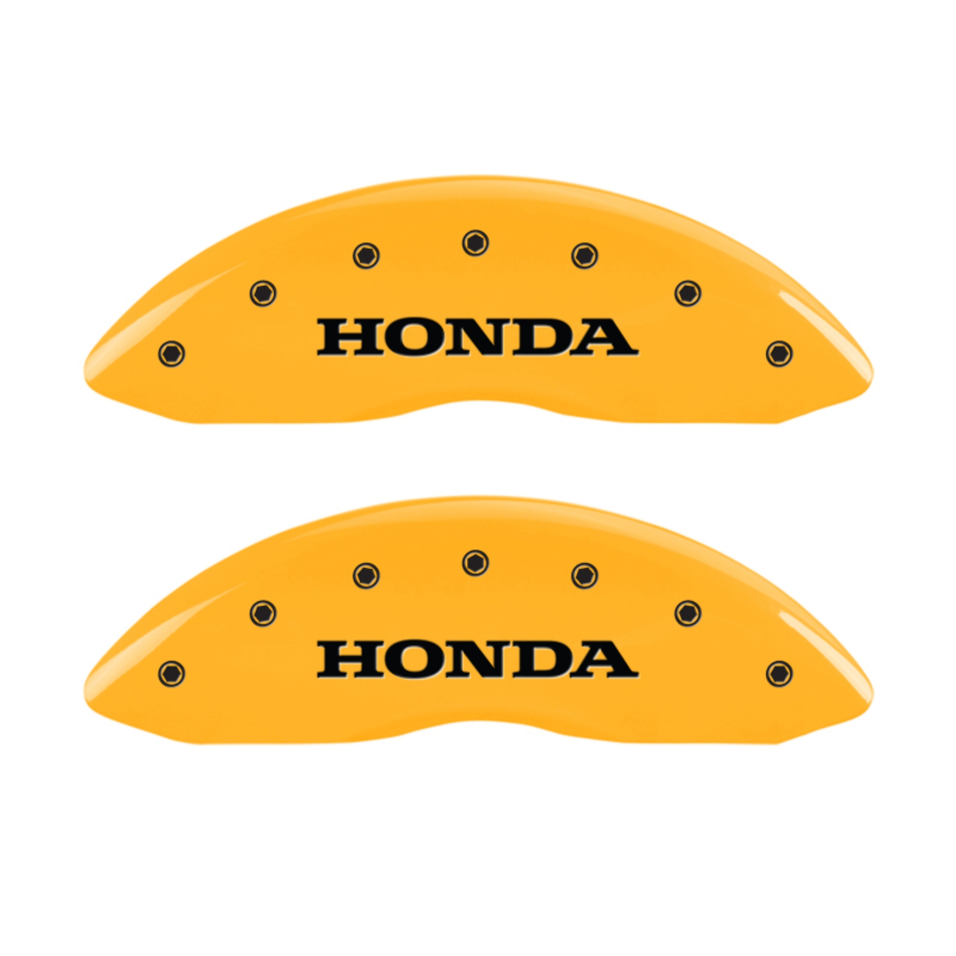 Picture of MGP 4 Caliper Covers Engraved Front Honda Rear H Logo Yellow Finish Black Char 2009 Honda Ridgeline
