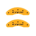 Picture of MGP 2 Caliper Covers Engraved Front 2015-Civic Yellow Finish Black Char 2011 Honda Civic