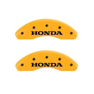 Picture of MGP 2 Caliper Covers Engraved Front Honda Yellow Finish Black Characters 2007 Honda Civic
