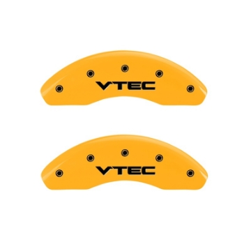 Picture of MGP 2 Caliper Covers Engraved Front Vtech Yellow Finish Black Characters 2009 Honda Civic