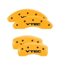 Picture of MGP 4 Caliper Covers Engraved Front Honda Rear H Logo Yellow Finish Black Char 2004 Honda Accord