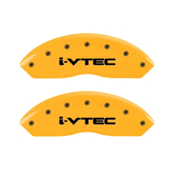 Picture of MGP 4 Caliper Covers Engraved F & R I-Vtec Yellow Finish Black Char 2010 Honda Accord Crosstour