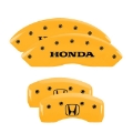 Picture of MGP 4 Caliper Covers Engraved Front Honda Rear H Logo Yellow Finish Black Char 2004 Honda Pilot