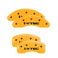 Picture of MGP 4 Caliper Covers Engraved Front Honda Rear H Logo Yellow Finish Black Char 2002 Honda Civic
