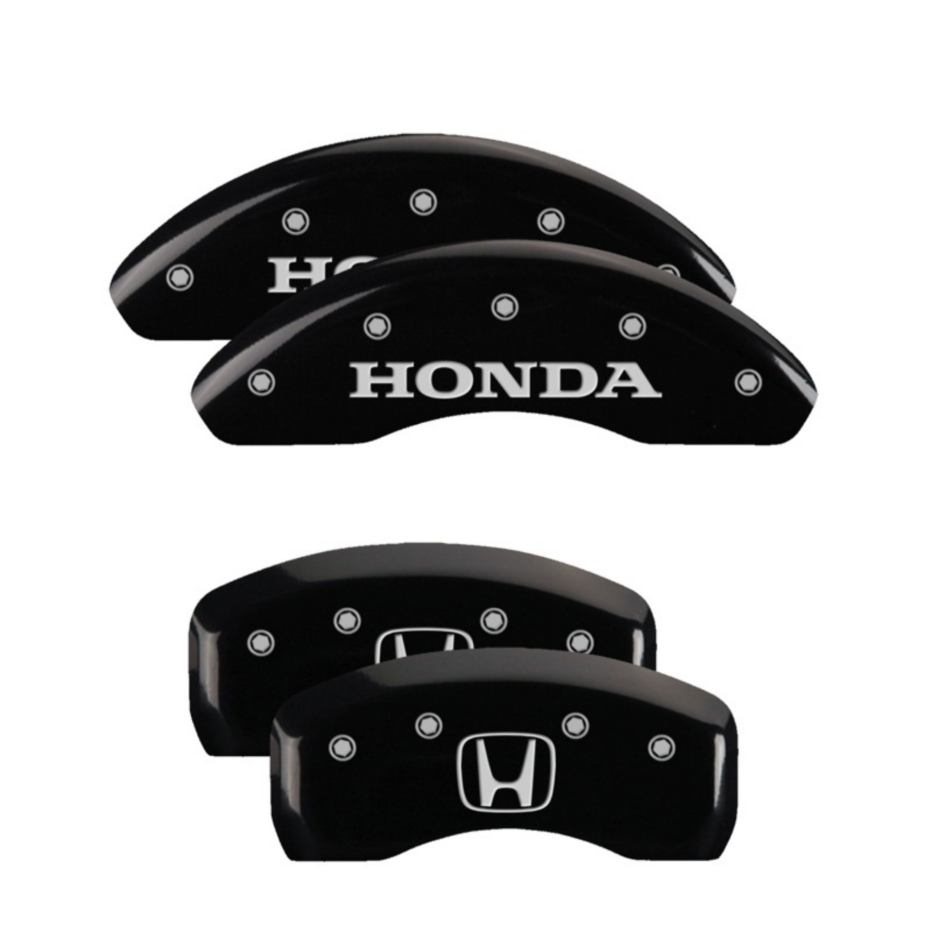 Picture of MGP 4 Caliper Covers Engraved Front Honda Rear H Logo Black Finish Silver Char 2017 Honda CR-V