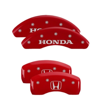 Picture of MGP 4 Caliper Covers Engraved Front Honda Rear H Logo Red Finish Silver Char 2018 Honda CR-V